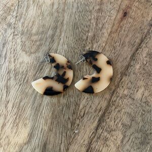 Tortoise Shell Crescent Earrings